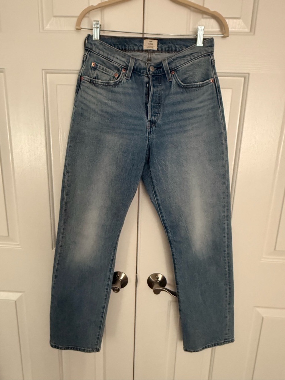 Levi's light blue denim 501 Curve jeans